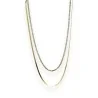 Collier Double Chaîne Acier Doré avec Strass | Bijou Élégant Ajustable 40cm