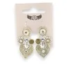 Heart sleeper earrings with silver charms