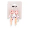 Pendientes dormilon tonos rosa pluma