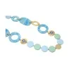 Collana Lunga Vintage Blu Pastello | Collana Lunga in Resina Stile Retrò | Moda Trendy