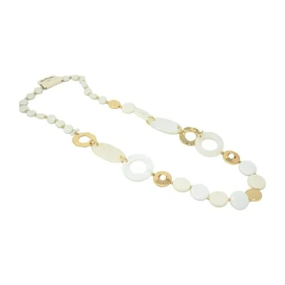 Colar longo vintage em tons de branco