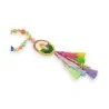 Collier Sautoir Bohème Multicolore | Médaillon & Pompons | Mode Tendance
