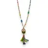 Collar Largo Bohemio Multicolor | Medallón y Borlas | Moda Tendencia