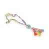 Collar largo multicolor con medallón de paz y amor