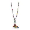 Collar Largo Peace & Love Multicolor con Borlas | Collar de Fantasía Bohemio