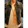 Collana Lunga Arancione Albero della Vita: Collana Boho con Nappine | Moda Trendy