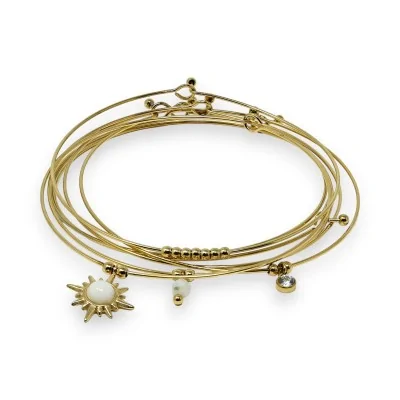 Bracelet jonc acier doré 7...