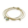 Bracciali rigidi in acciaio dorato 7 bracciali con pietra Amazonite