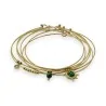 Bracelet Jonc Acier Doré avec Malachite | Set de 7 | Mode Tendance