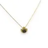 Gold-plated steel necklace with geometric marbled grey pendant