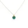 Gold-plated steel necklace with round turquoise medallion