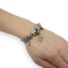 Pulsera Charm Clave de Sol Plateada y Marrón | Joya Musical Elegante