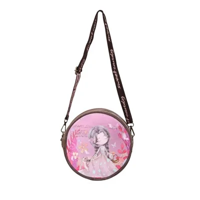 Round crossbody bag sweety candy in flower fields