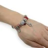 Bracelet Charms Clé de Sol Argenté Rouge | Bijou Musical Élégant | Mode Tendance