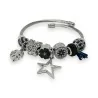 Bracelet Charms Argenté avec Étoile Strass | Bijou Tendance Mode