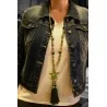 Collana Lunga Stella Bohémien | Perline & Pompon Verdi | Moda Trendy