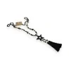Collier Sautoir Étoile Noire avec Pompon | Bijou Élégant Long 69cm