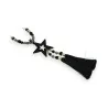 Lange Halskette mit schwarzem Stern und Quaste | Eleganter Schmuck 69cm lang