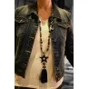 Collana Lunga con Stella Nera e Nappina | Gioiello Elegante 69cm
