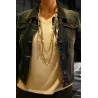 Multi-Strand Gold and Gray Statement Necklace | Trendy Fashion Jewelry