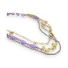 Collier Sautoir Fantaisie Multi-rangs Doré et Lilas | Mode Tendance