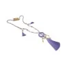 Collana lunga fantasia lilla con medaglione rotondo e nappina