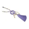 Collana Lunga Fantasia Lilla con Medaglione e Nappine | Moda Trendy