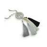 Collana Lunga Albero della Vita Grigia con Nappine | Gioiello di Bigiotteria Elegante