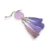 Collier Sautoir Lilas Arbre de Vie | Bijou Fantaisie Long avec Pompons