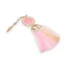 Collar Largo Rosa con Medallón Árbol de la Vida y Borlas | Moda Tendencia