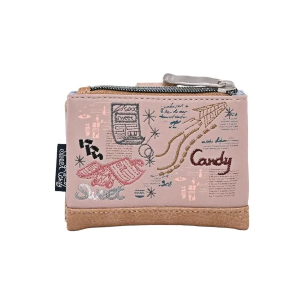 Pequena carteira sweety candy bege