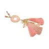 Collar Largo Bohemio Rosa Coral con Medallón y Borlas | Moda Tendencia