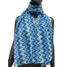 Blue shades zigzag scarf with gold details