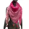Four-sided patchwork scarf in fuchsia