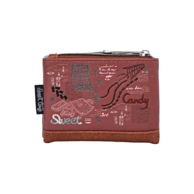 Kleine Geldbörse Sweety Candy in Camel und Braun