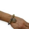 Pulseira de Pedras Naturais com Pingente de Coração | Joia Elegante Bege e Cinza