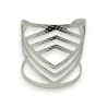 Bracciale polsino fantasia argentato con motivo a rombi