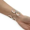 Modernes Silbernes Armreif-Armband | Trendy Verstellbarer Schmuck