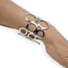 Bracelet Manchette Argenté Design Moderne | Bijou Tendance Ajustable