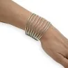 Silver Wide Cuff Bracelet Multi-Layered | Trendy Fashion Jewelry for Women