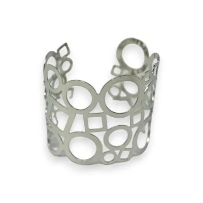 Silbernes geometrisches Manschettenarmband