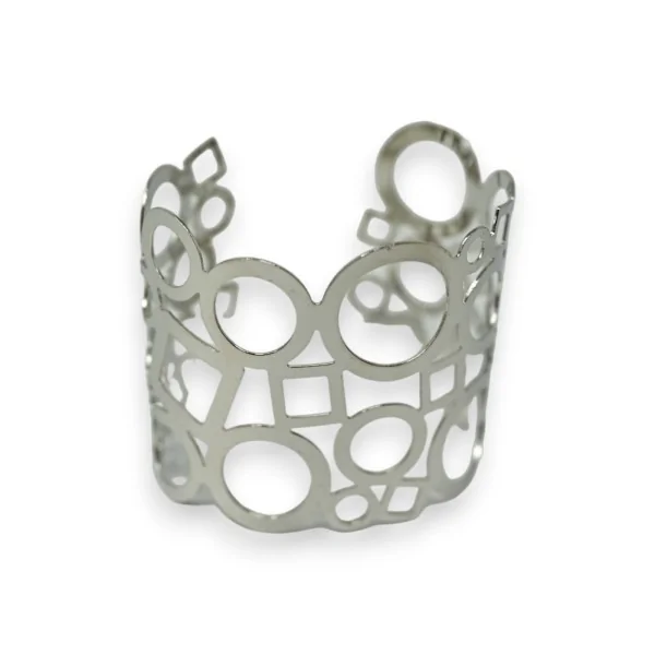 Silbernes geometrisches Manschettenarmband
