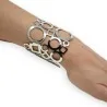 Bracelet Manchette Argenté | Design Géométrique Ajustable | Mode Tendance