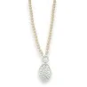 Nude pearl fashion necklace with brushed silver pendant