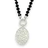 Modische Halskette mit schwarzen Perlen & silbernem Medaillon | Eleganter & trendiger Schmuck