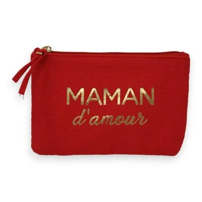 Red clutch "Love Mom"