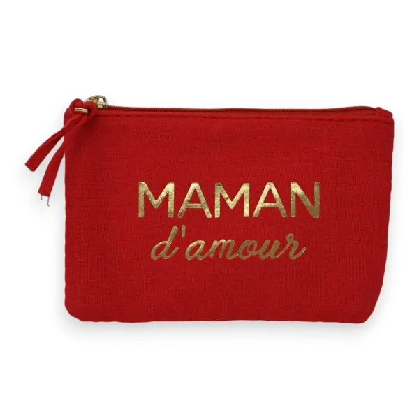 Red clutch "Love Mom"