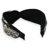 Wide leopard print headband in brown and black