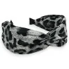 Cerchietto largo leopardato grigio e nero