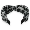 Breites Stirnband mit grau-schwarzem Leopardenmuster